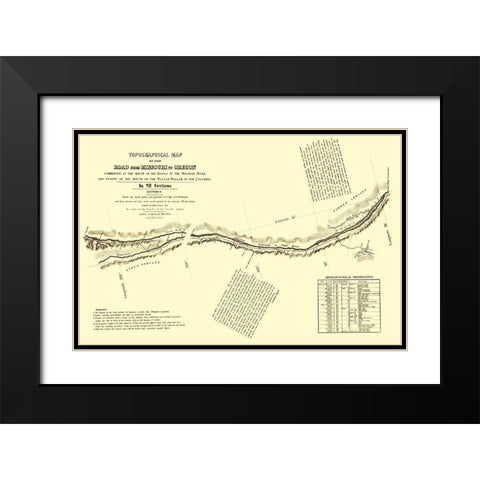 Oregon Trail Nebraska 2 of 7 - Fremont 1846 Black Modern Wood Framed Art Print with Double Matting by Fremont