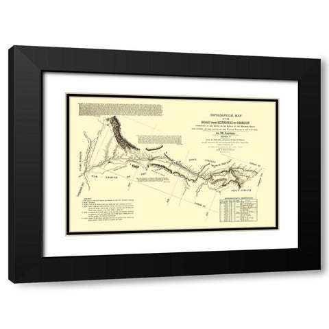 Oregon Trail Wyoming 4 of 7 - Fremont 1846 Black Modern Wood Framed Art Print with Double Matting by Fremont