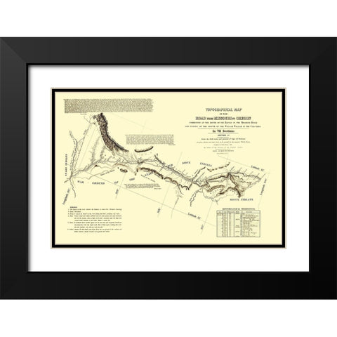 Oregon Trail Wyoming 4 of 7 - Fremont 1846 Black Modern Wood Framed Art Print with Double Matting by Fremont
