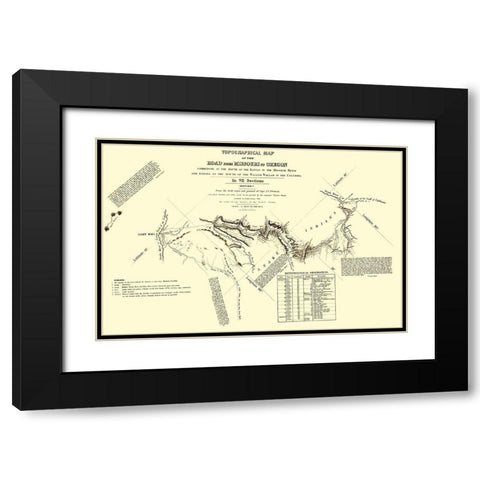 Oregon Trail Idaho 5 of 7 - Fremont 1846 Black Modern Wood Framed Art Print with Double Matting by Fremont