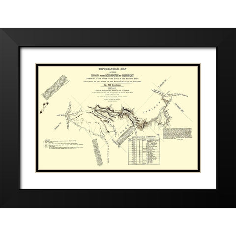 Oregon Trail Idaho 5 of 7 - Fremont 1846 Black Modern Wood Framed Art Print with Double Matting by Fremont