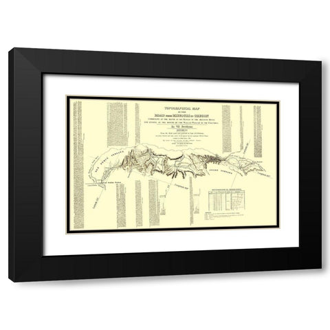 Oregon Trail Idaho 7 of 7 - Fremont 1846 Black Modern Wood Framed Art Print with Double Matting by Fremont