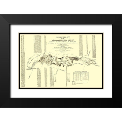 Oregon Trail Idaho 7 of 7 - Fremont 1846 Black Modern Wood Framed Art Print with Double Matting by Fremont