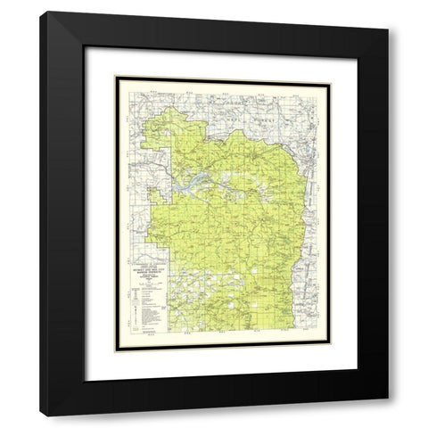 Willamette National Forest Oregon - USDA 1964 Black Modern Wood Framed Art Print with Double Matting by USDA