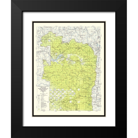 Willamette National Forest Oregon - USDA 1964 Black Modern Wood Framed Art Print with Double Matting by USDA