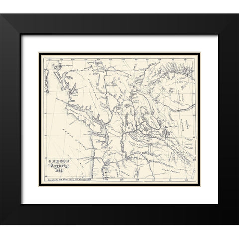 Oregon Territory - 1846 Black Modern Wood Framed Art Print with Double Matting by Unknown