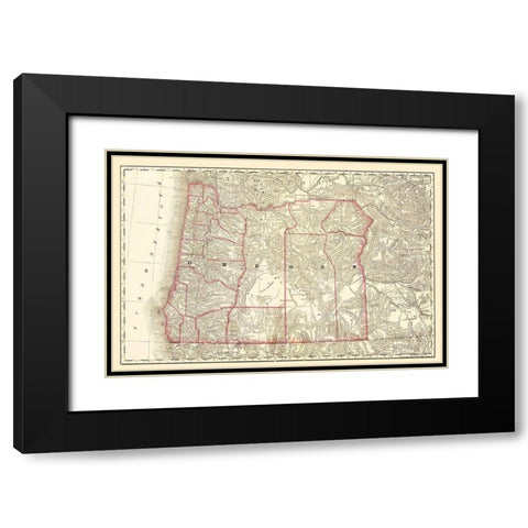 Oregon - 1879 Black Modern Wood Framed Art Print with Double Matting by Unknown