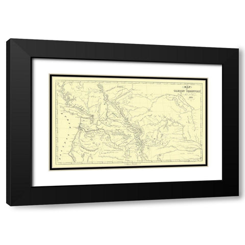 Oregon Territory - Parker 1838 Black Modern Wood Framed Art Print with Double Matting by Parker