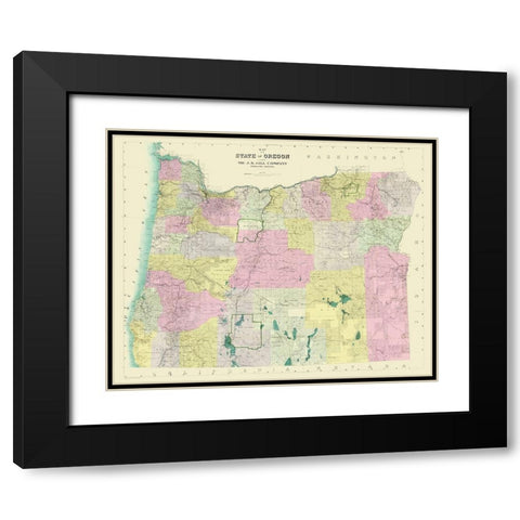 Oregon - Gill 1911 Black Modern Wood Framed Art Print with Double Matting by Gill