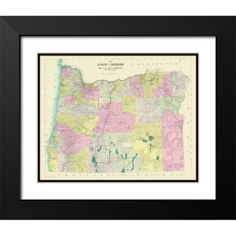 Oregon - Gill 1911 Black Modern Wood Framed Art Print with Double Matting by Gill