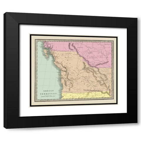 Oregon Territory - Illman 1833 Black Modern Wood Framed Art Print with Double Matting by Illman