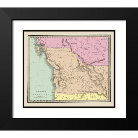 Oregon Territory - Illman 1833 Black Modern Wood Framed Art Print with Double Matting by Illman