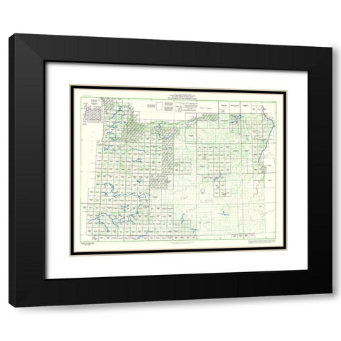 Oregon - USGS 1965 Black Modern Wood Framed Art Print with Double Matting by USGS