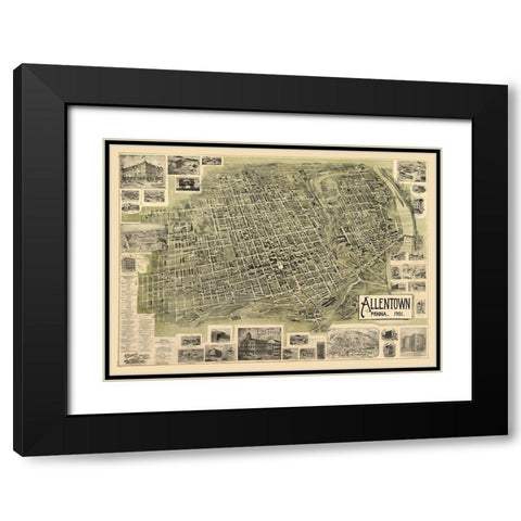 Allentown Pennsylvania -Alsop 1901 Black Modern Wood Framed Art Print with Double Matting by Alsop