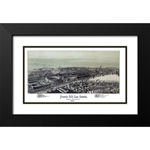 Altoona Pennsylvania - Moyer 1895 Black Modern Wood Framed Art Print with Double Matting by Moyer
