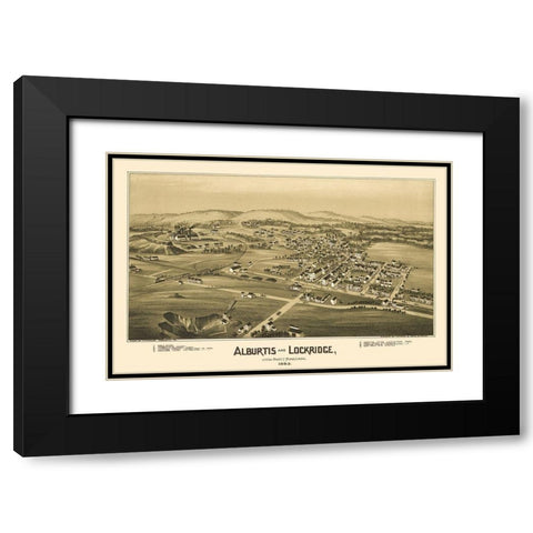 Alburtis Pennsylvania - Moyer 1893 Black Modern Wood Framed Art Print with Double Matting by Moyer