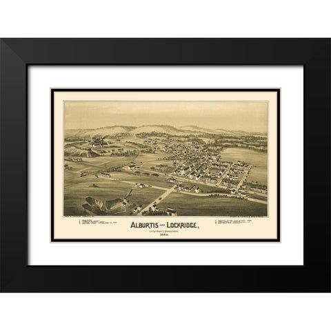 Alburtis Pennsylvania - Moyer 1893 Black Modern Wood Framed Art Print with Double Matting by Moyer