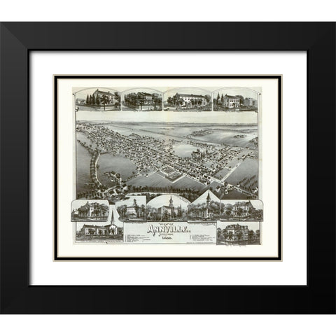 Annville Pennsylvania - Moyer 1888 Black Modern Wood Framed Art Print with Double Matting by Moyer