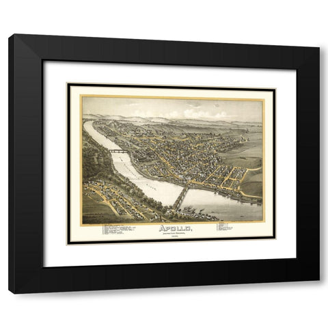 Apollo Pennsylvania - Moyer 1896 Black Modern Wood Framed Art Print with Double Matting by Moyer