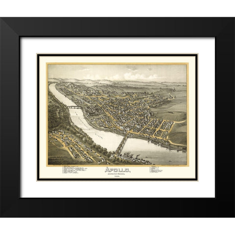 Apollo Pennsylvania - Moyer 1896 Black Modern Wood Framed Art Print with Double Matting by Moyer