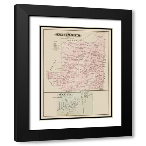 Ashland, Salem Pennsylvania Landowner Black Modern Wood Framed Art Print with Double Matting by Caldwell
