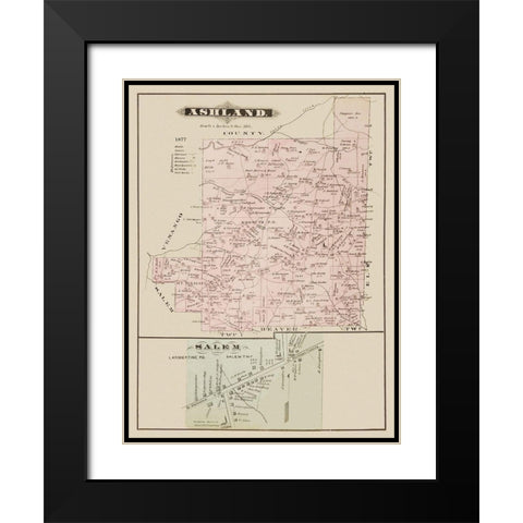 Ashland, Salem Pennsylvania Landowner Black Modern Wood Framed Art Print with Double Matting by Caldwell