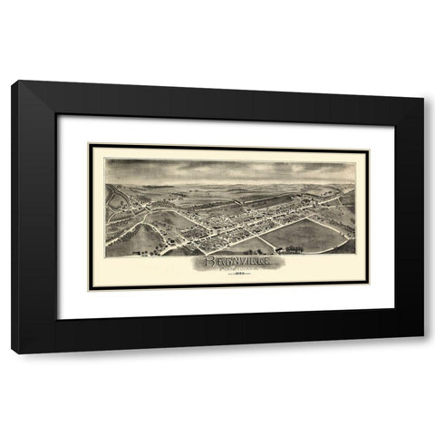 Bernville Pennsylvania - Moyer 1898 Black Modern Wood Framed Art Print with Double Matting by Moyer