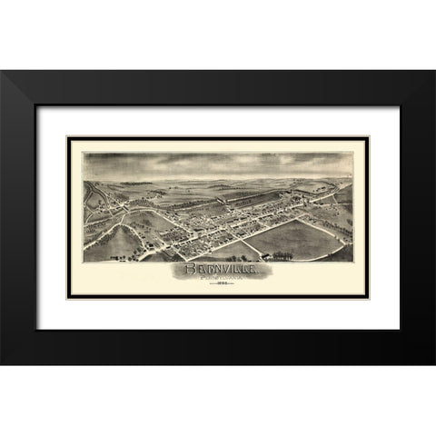 Bernville Pennsylvania - Moyer 1898 Black Modern Wood Framed Art Print with Double Matting by Moyer