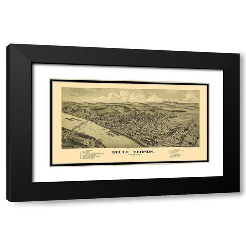 Belle Vernon Pennsylvania - Moyer 1902 Black Modern Wood Framed Art Print with Double Matting by Moyer