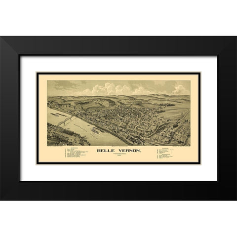 Belle Vernon Pennsylvania - Moyer 1902 Black Modern Wood Framed Art Print with Double Matting by Moyer