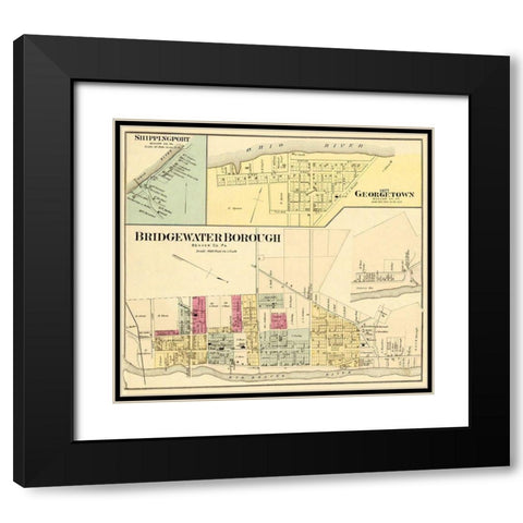 Bridgewater, Georgetown Pennsylvania Landowner Black Modern Wood Framed Art Print with Double Matting by Hayes