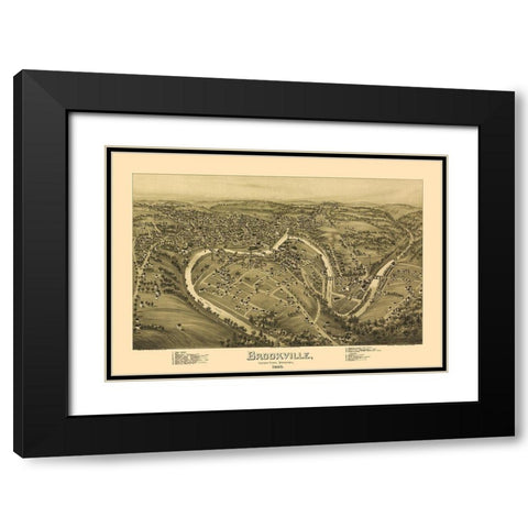 Brookville Pennsylvania - Moyer 1895 Black Modern Wood Framed Art Print with Double Matting by Moyer