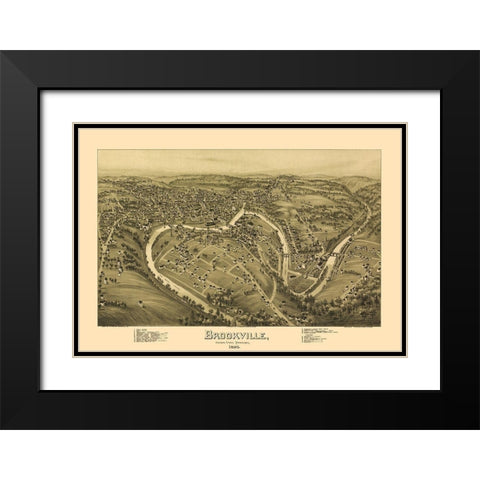 Brookville Pennsylvania - Moyer 1895 Black Modern Wood Framed Art Print with Double Matting by Moyer