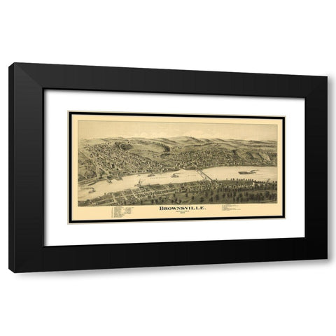 Brownsville Pennsylvania - Moyer 1902 Black Modern Wood Framed Art Print with Double Matting by Moyer