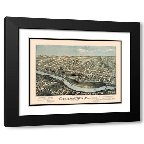 Catasauqua Pennsylvania - Bailey 1873 Black Modern Wood Framed Art Print with Double Matting by Bailey