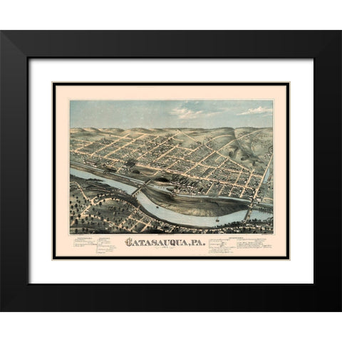Catasauqua Pennsylvania - Bailey 1873 Black Modern Wood Framed Art Print with Double Matting by Bailey