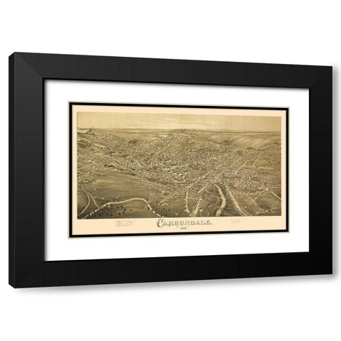 Carbondale Pennsylvania - Fowler 1890 Black Modern Wood Framed Art Print with Double Matting by Fowler