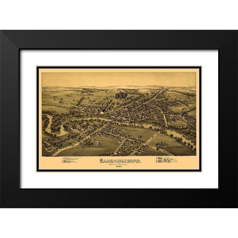 Cambridgeboro Pennsylvania - Fowler 1895 Black Modern Wood Framed Art Print with Double Matting by Fowler