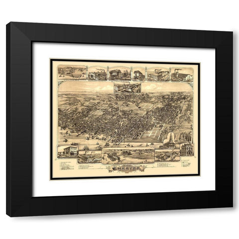 Chester Pennsylvania - Bailey 1885 Black Modern Wood Framed Art Print with Double Matting by Bailey