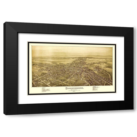 Chambersburg Pennsylvania - Moyer 1894 Black Modern Wood Framed Art Print with Double Matting by Moyer