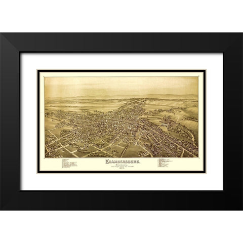Chambersburg Pennsylvania - Moyer 1894 Black Modern Wood Framed Art Print with Double Matting by Moyer