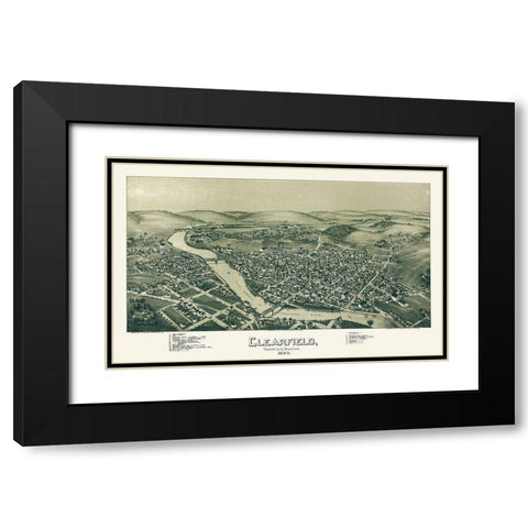 Clearfield Pennsylvania - Moyer 1895 Black Modern Wood Framed Art Print with Double Matting by Moyer