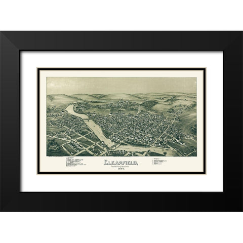 Clearfield Pennsylvania - Moyer 1895 Black Modern Wood Framed Art Print with Double Matting by Moyer