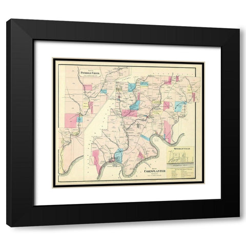 Cornplanter Pennsylvania Landowner - Mayer 1865 Black Modern Wood Framed Art Print with Double Matting by Mayer
