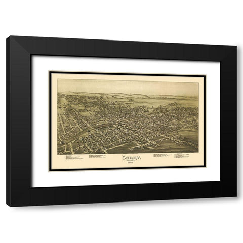 Corry Pennsylvania - Moyer 1895 Black Modern Wood Framed Art Print with Double Matting by Moyer