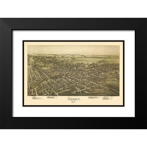 Corry Pennsylvania - Moyer 1895 Black Modern Wood Framed Art Print with Double Matting by Moyer