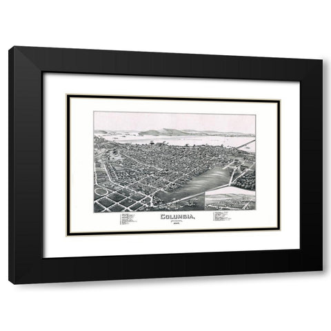 Columbia Pennsylvania - Moyer 1894 Black Modern Wood Framed Art Print with Double Matting by Moyer