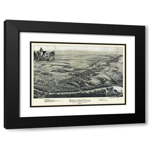 Collegeville Pennsylvania - Moyer 1894 Black Modern Wood Framed Art Print with Double Matting by Moyer