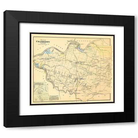 Cranberry Pennsylvania Landowner - Beers 1885 Black Modern Wood Framed Art Print with Double Matting by Beers