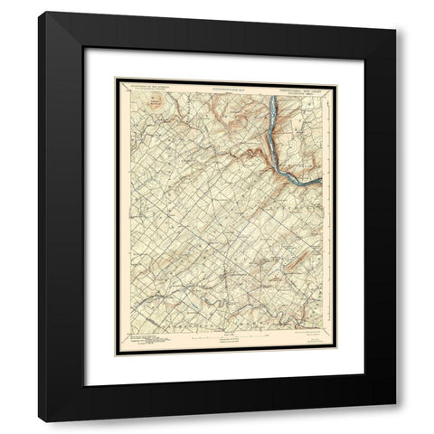 Doylestown Pennsylvania New Jersey Sheet Black Modern Wood Framed Art Print with Double Matting by USGS